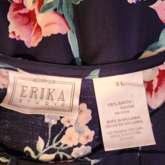 Feminine Floral Maxi Dress Short Sleeve Vintage by Erika - Picture 9 of 9